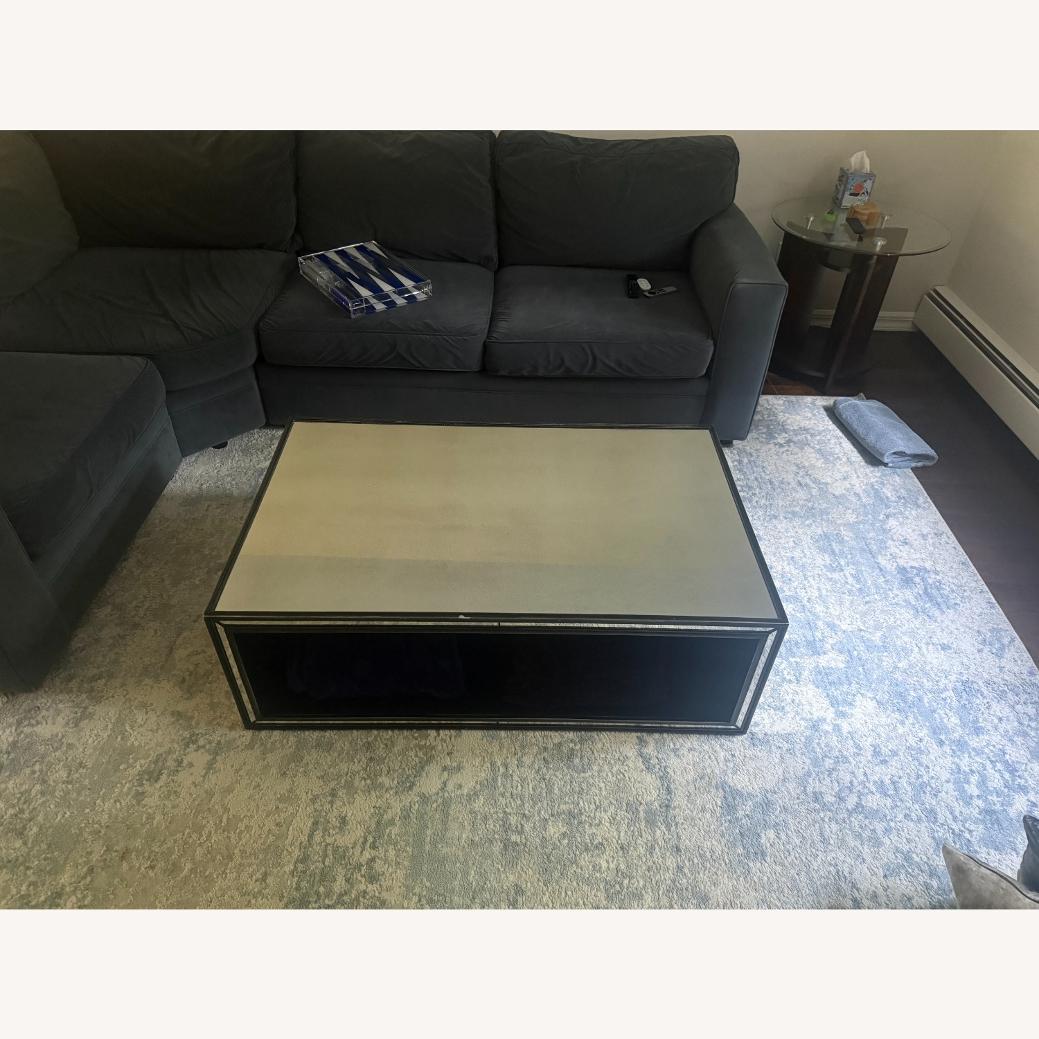 Restoration Hardware 48" Mirrored Coffee Table - image-0