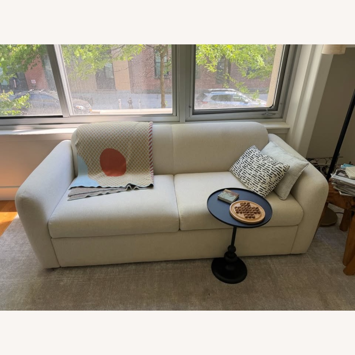 West Elm Lillia Storage White Fabric 2 Seater Sofa - image-2