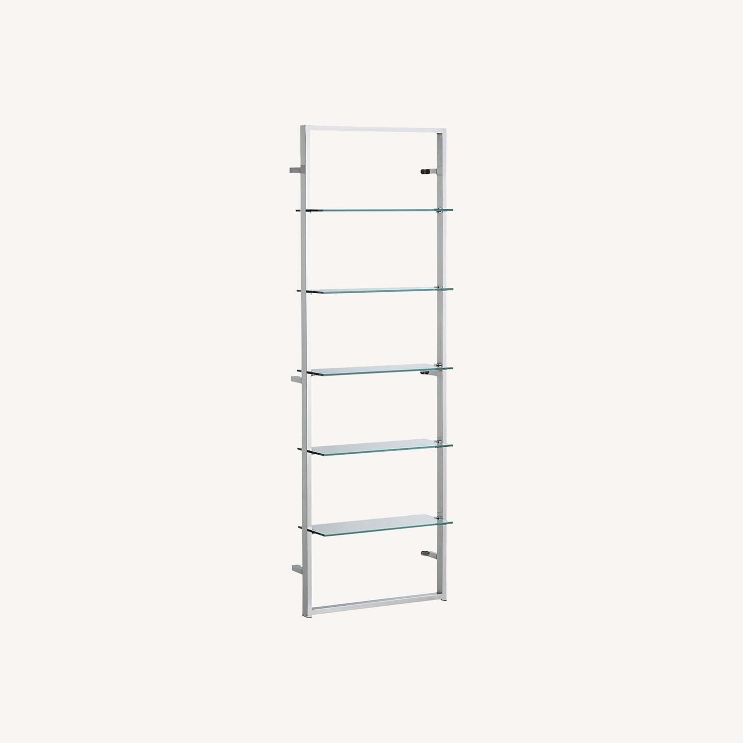 CB2 Tesso Chrome & Glass Wall Mounted Bookshelf - image-1
