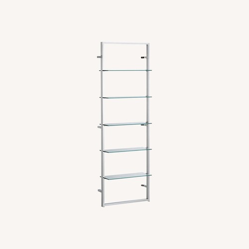 Used CB2 Tesso Chrome & Glass Wall Mounted Bookshelf for sale on AptDeco