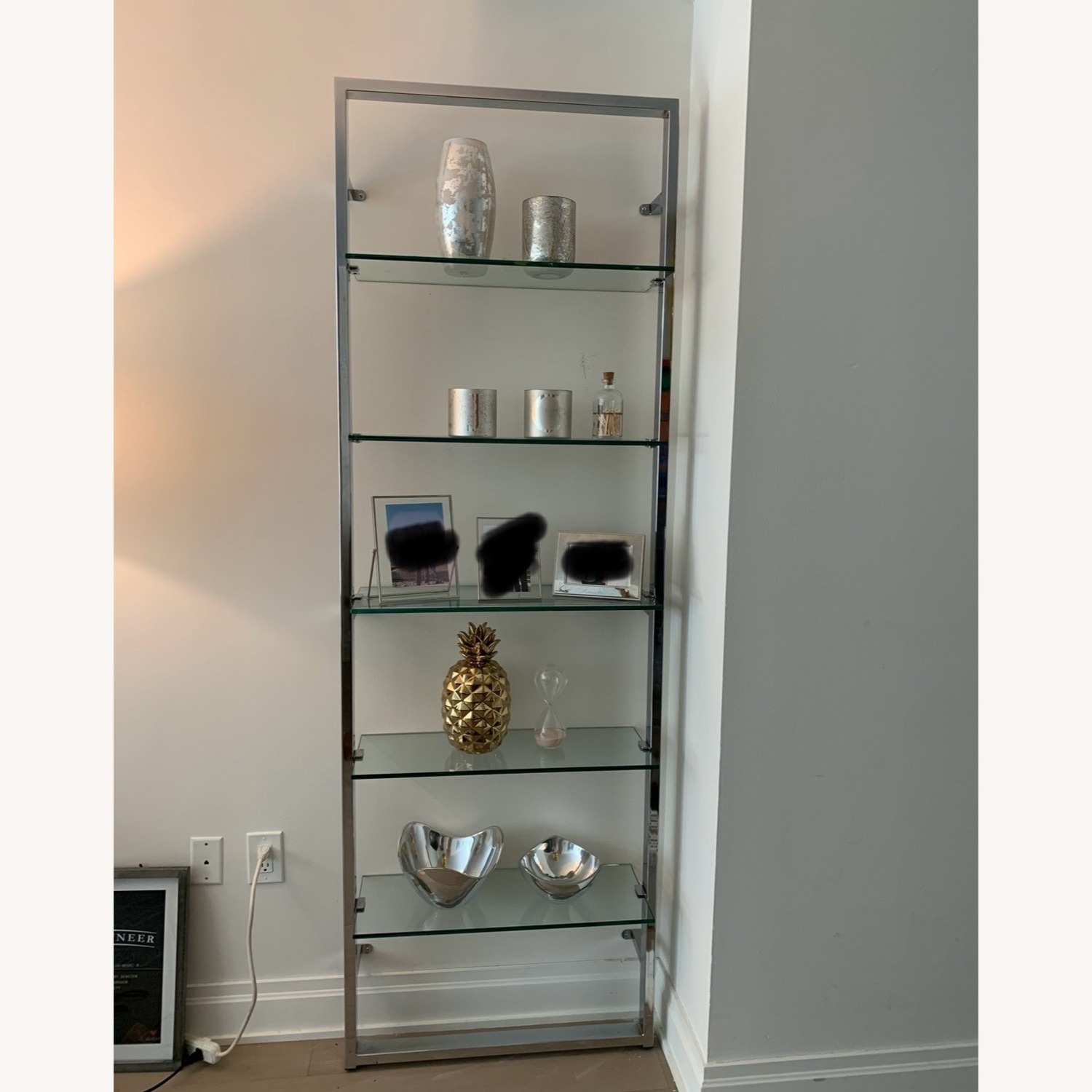 CB2 Tesso Chrome & Glass Wall Mounted Bookshelf - image-3