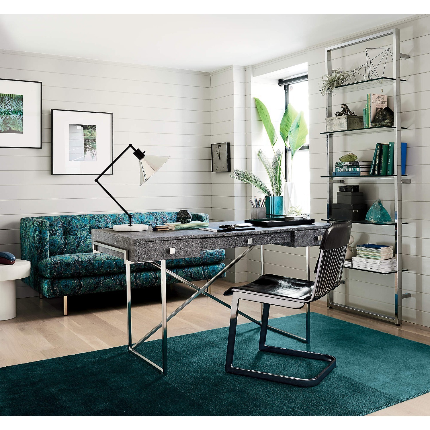 CB2 Tesso Chrome & Glass Wall Mounted Bookshelf - image-2
