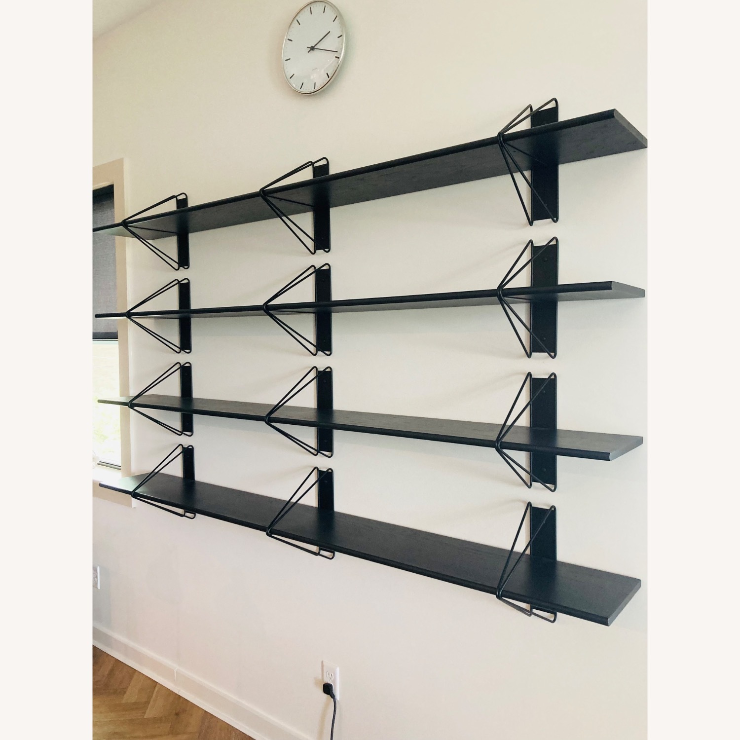 A Set of 4 Black Wood Wall Shelves - image-3