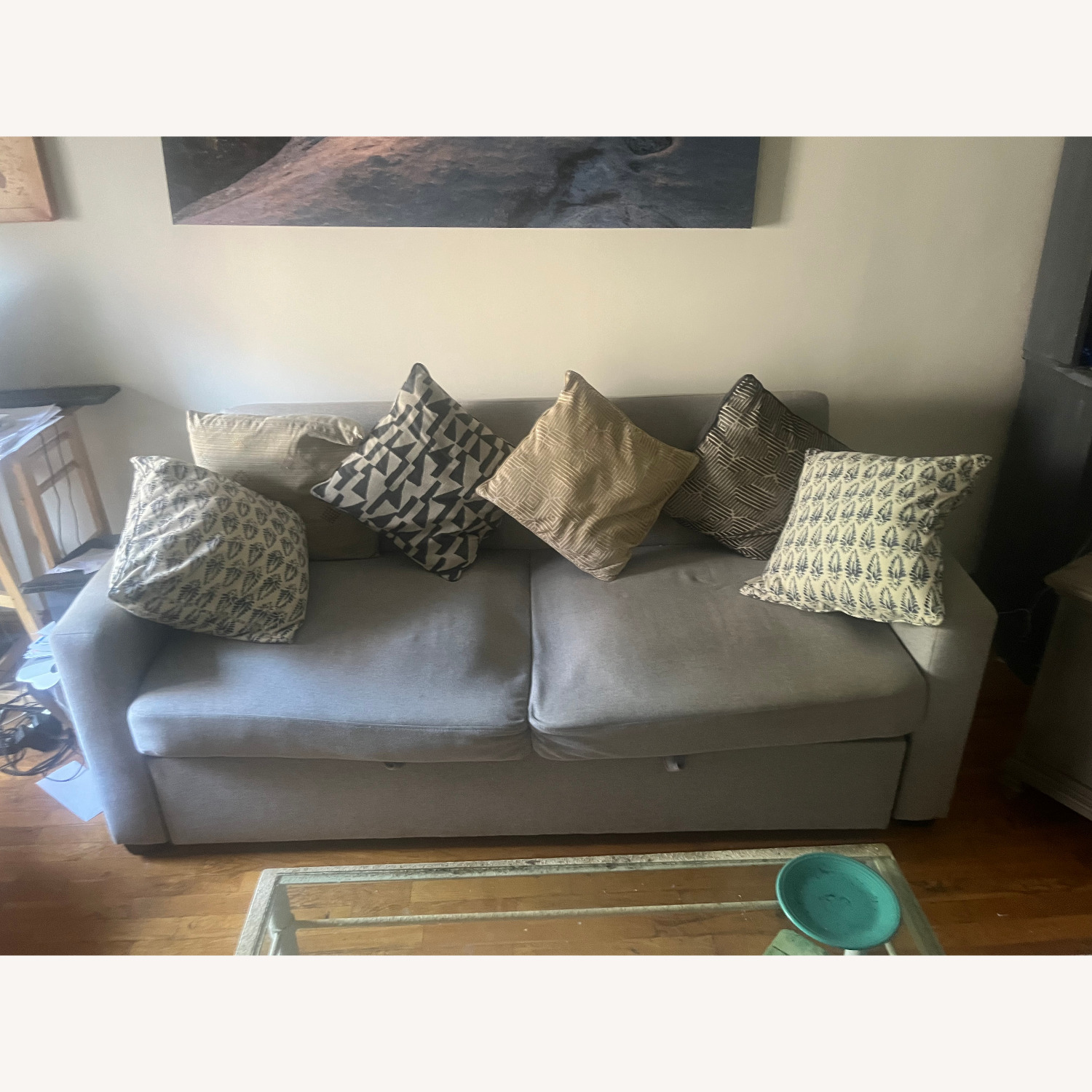 Raymour & Flanigan Light Gray Sleeper Sofa - image-1