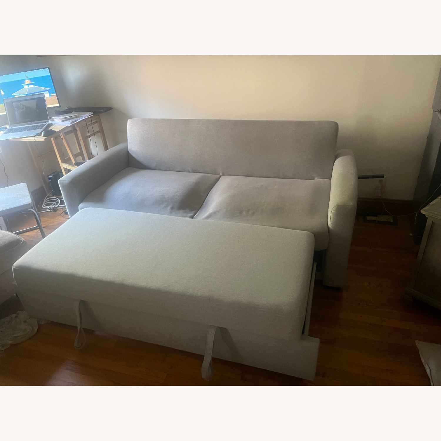Raymour & Flanigan Light Gray Sleeper Sofa - image-3