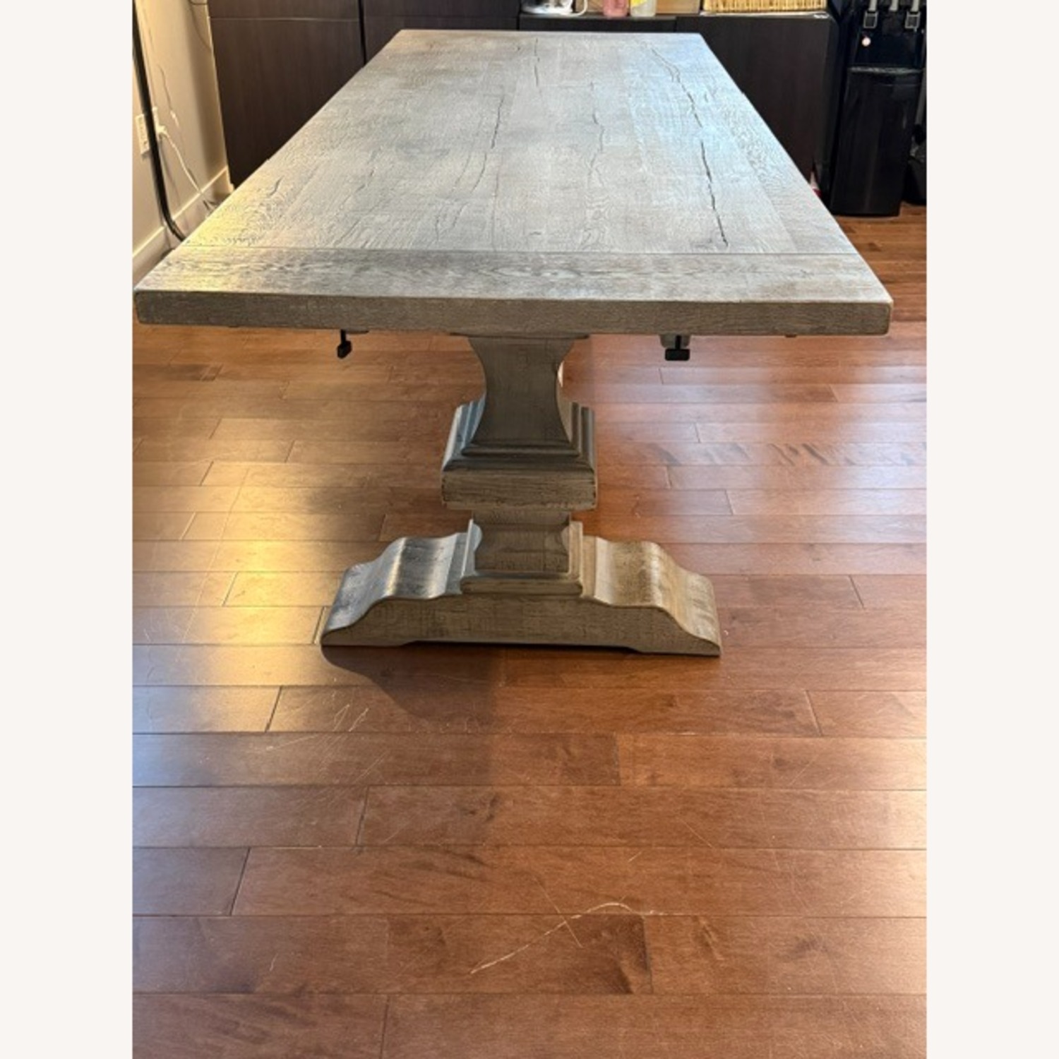 Restoration Hardware Reclaimed Oak Baluster Rectangular Extension Dining Table - image-4