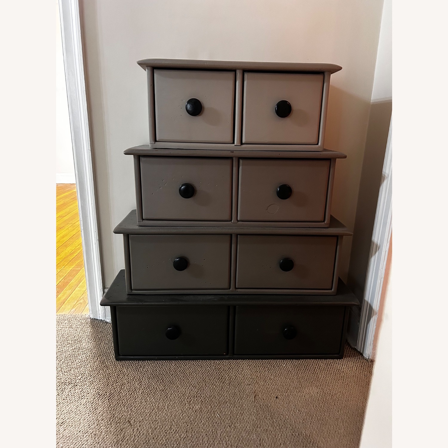 Vintage Gray Wood Storage Drawer - image-1