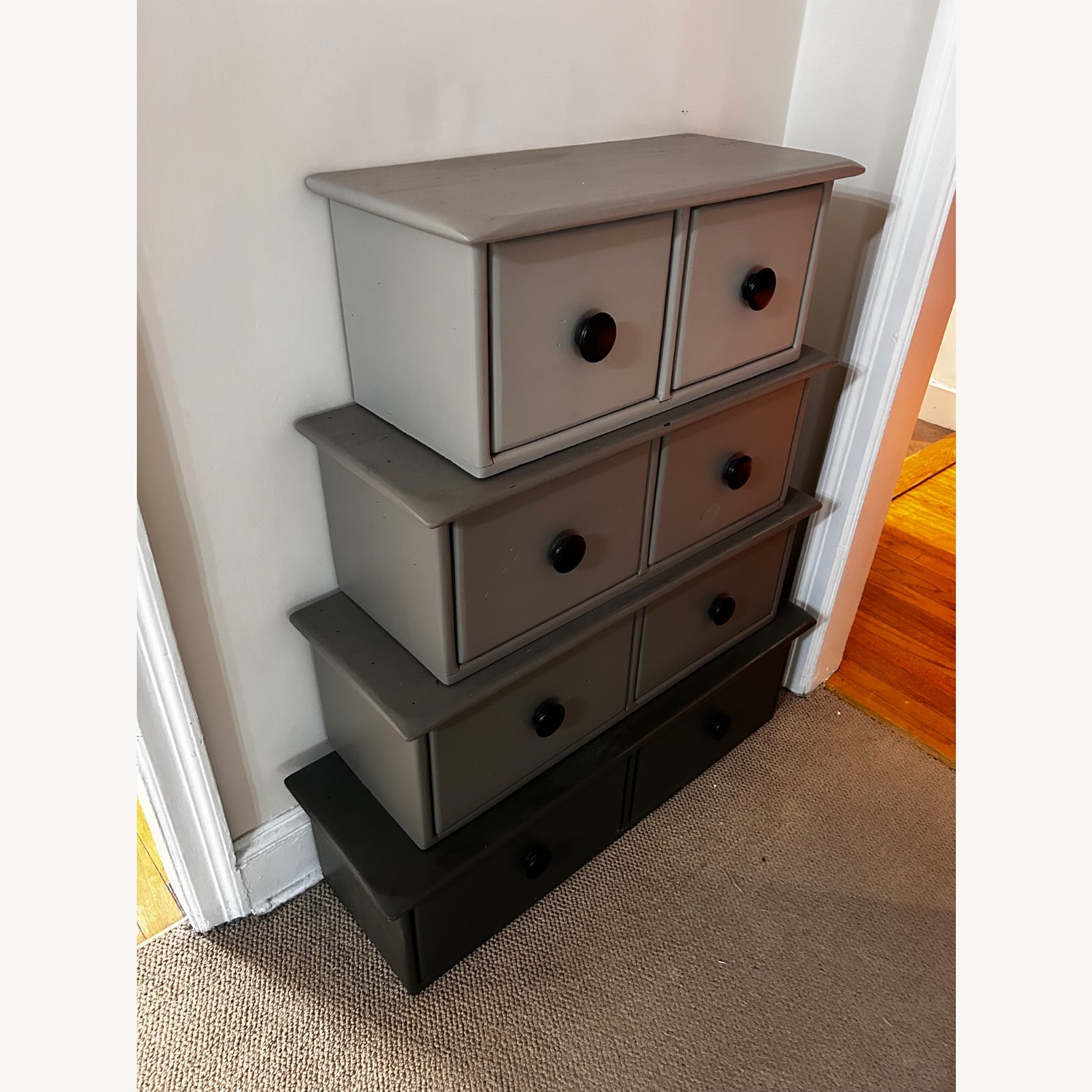 Vintage Gray Wood Storage Drawer - image-3