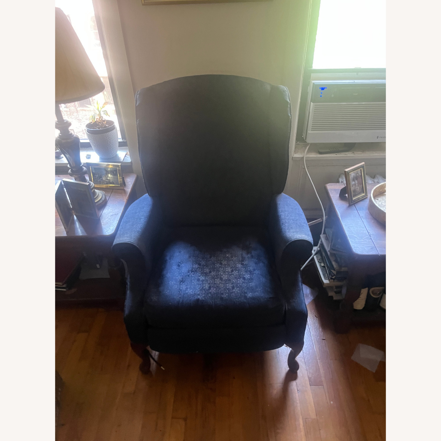 Blue Fabric Recliner - image-3