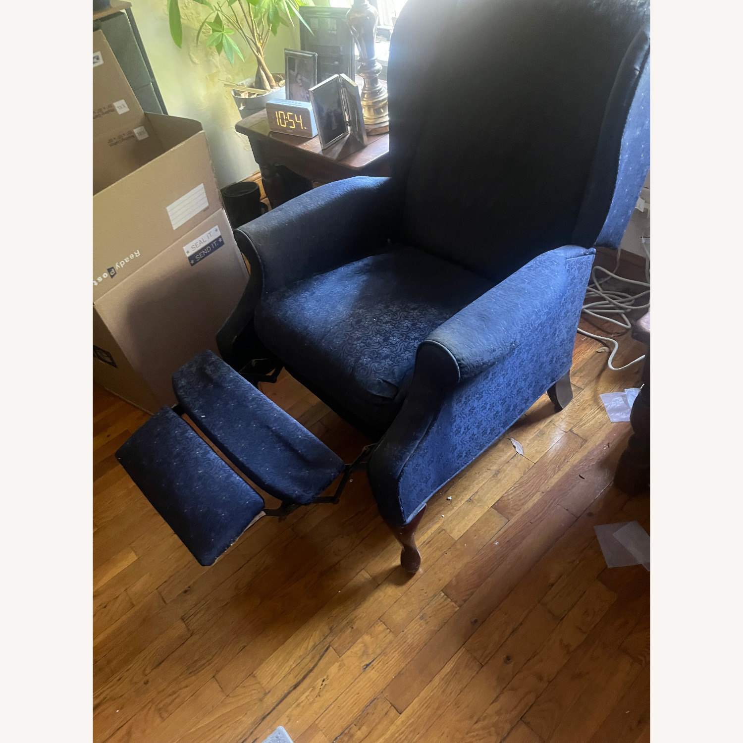 Blue Fabric Recliner - image-2