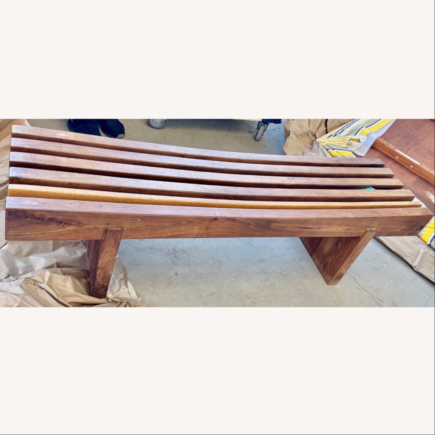 George Nelson Dark Brown Wood Bench - image-6