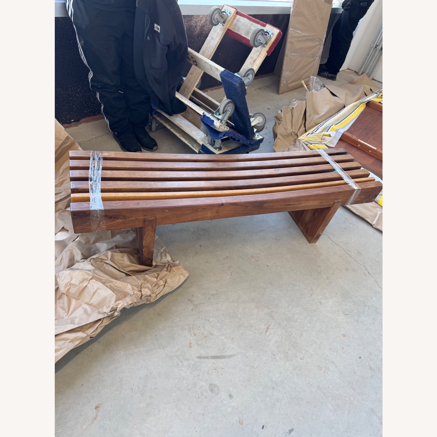 George Nelson Dark Brown Wood Bench - image-5