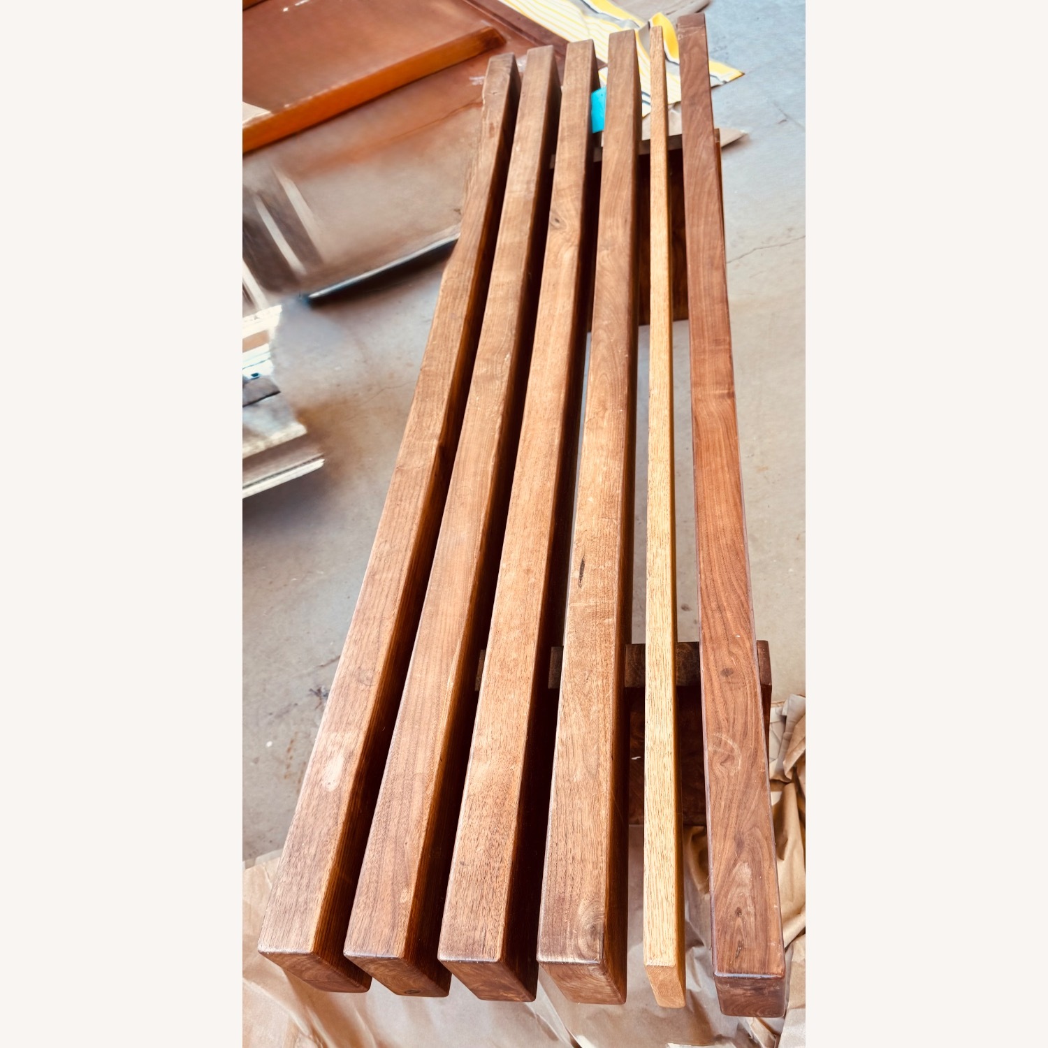 George Nelson Dark Brown Wood Bench - image-3