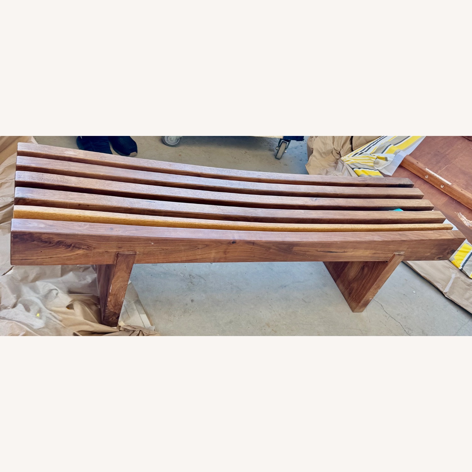 George Nelson Dark Brown Wood Bench - image-4