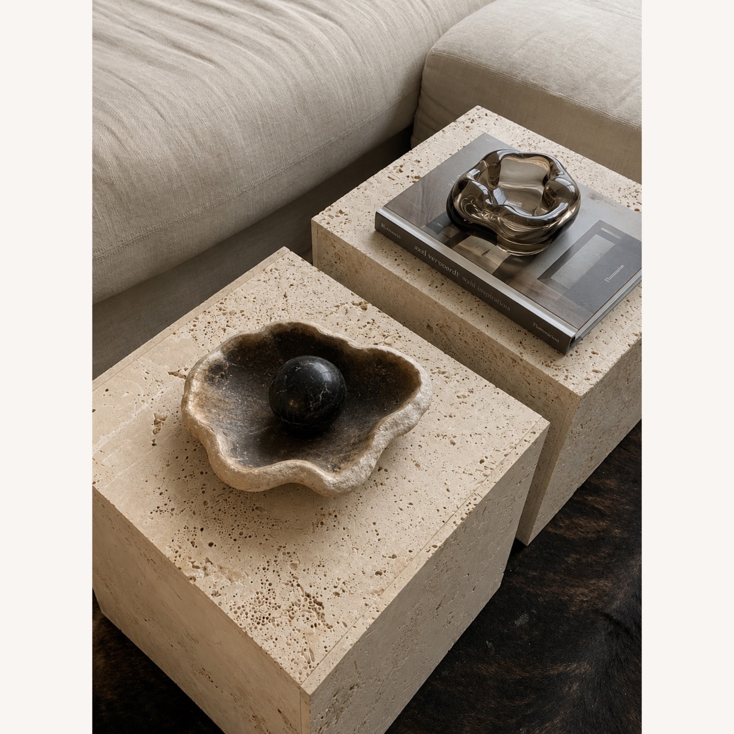 Artium Deus Travertine Coffee Table - image-2