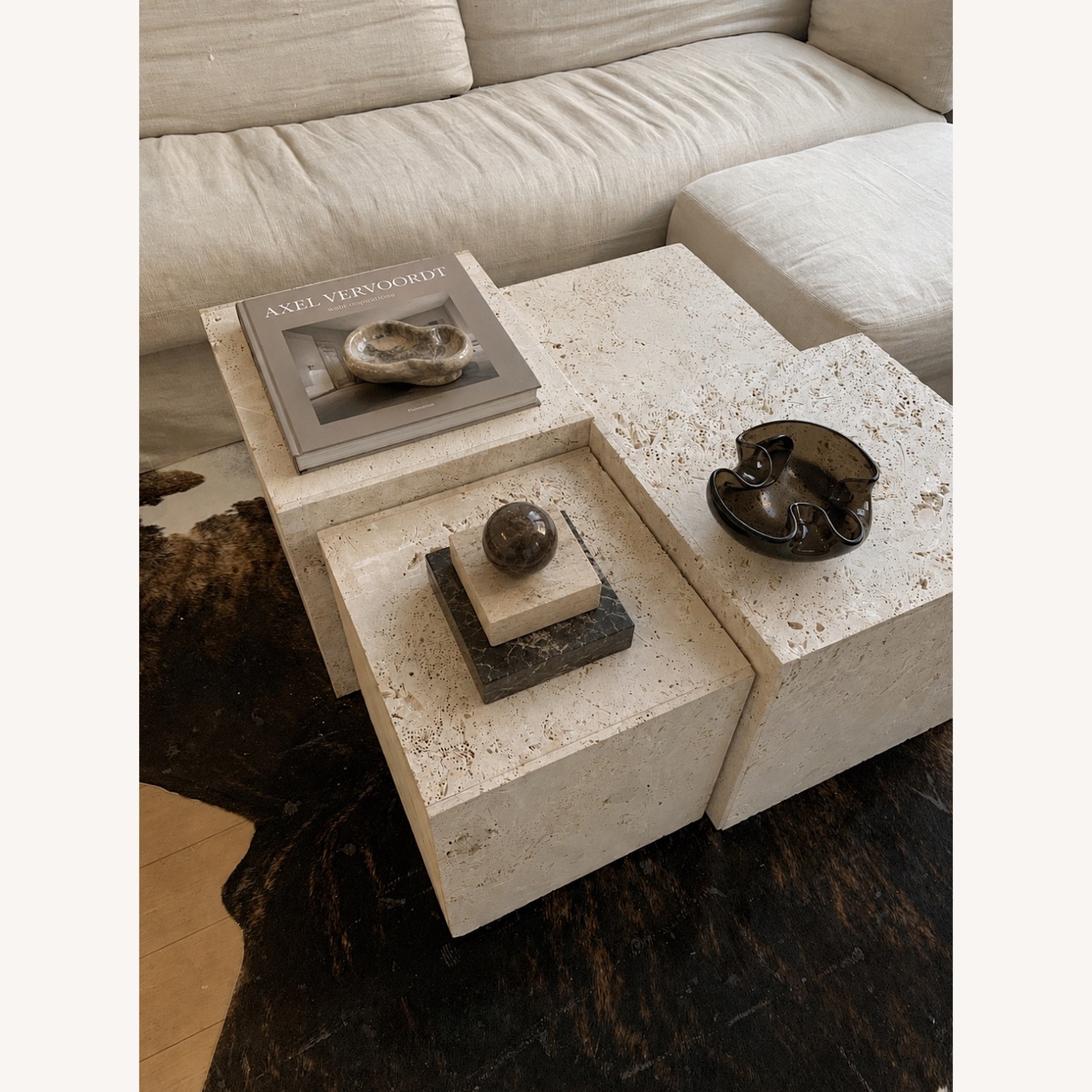 Artium Deus Travertine Coffee Table - image-5
