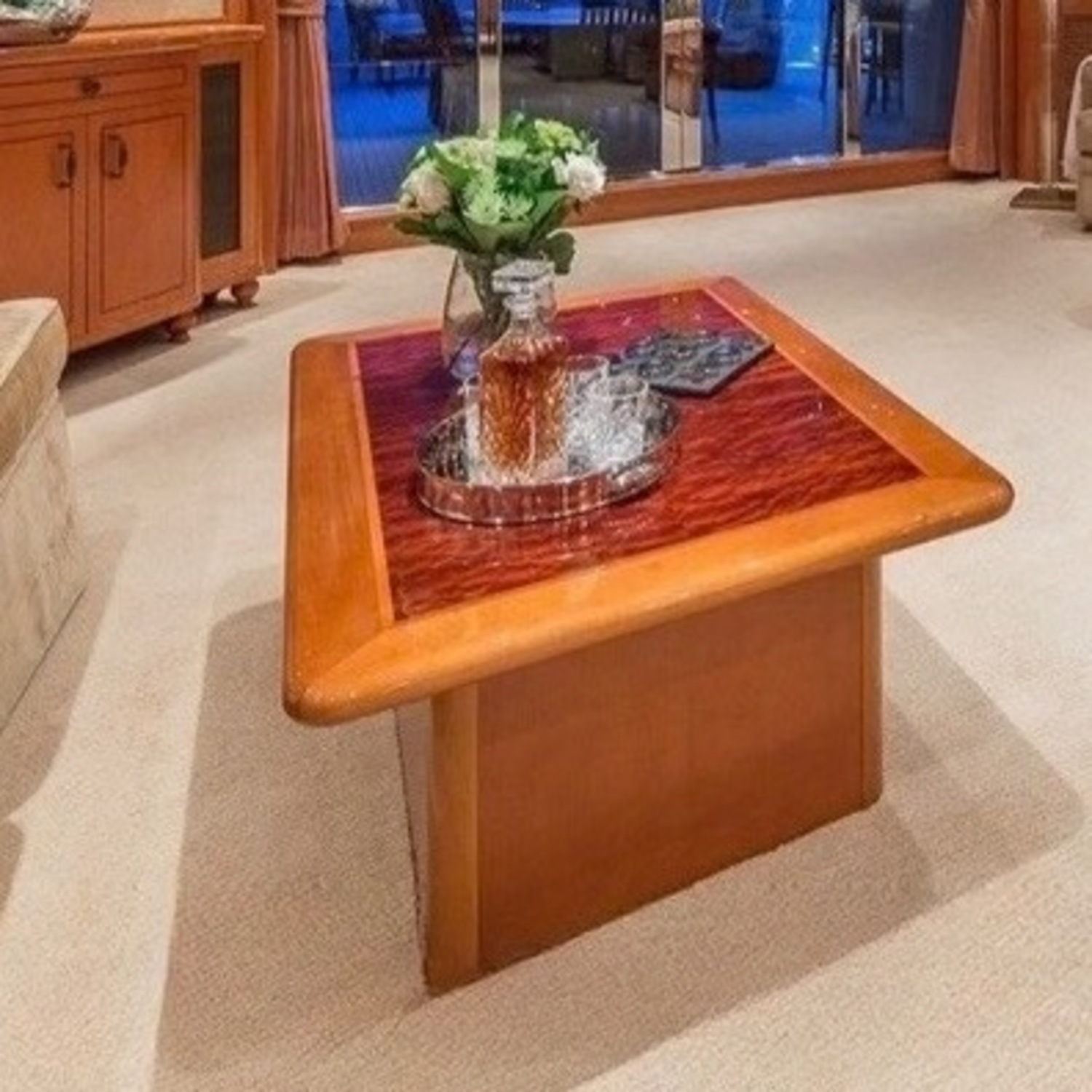 Dark Brown Wood Veneer Coffee Table/Chest - image-2