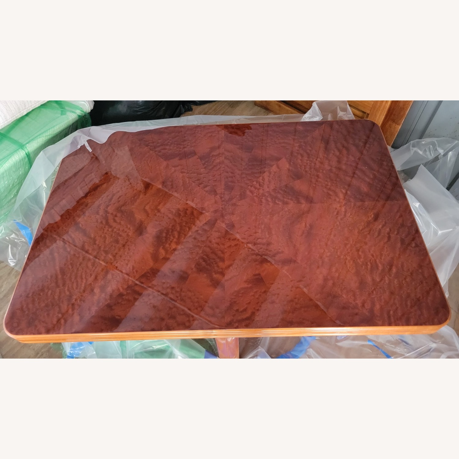 Luxury High-Gloss Burl Wood Yacht Coffee Table - image-3