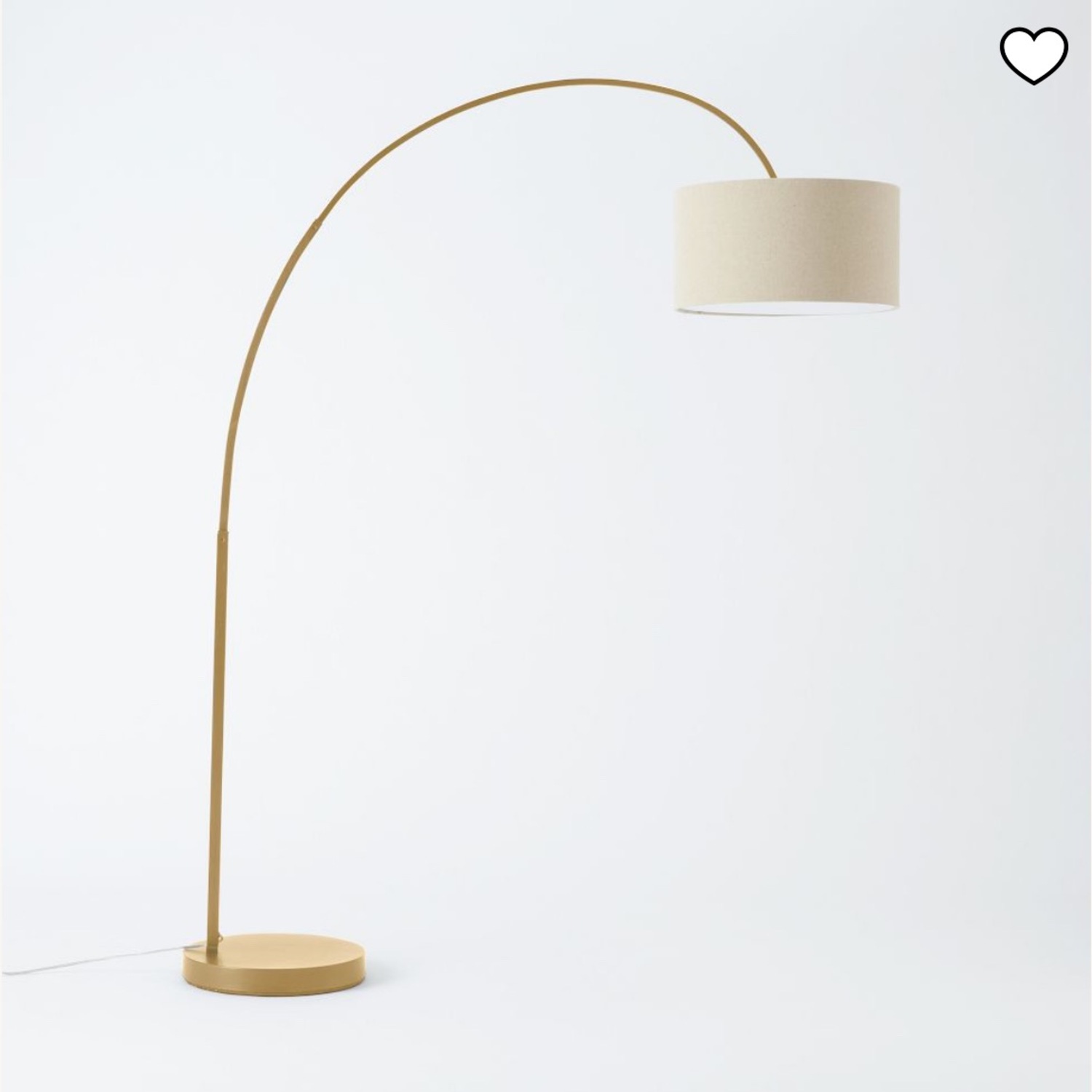West Elm Overarching Linen Shade Floor Lamp - image-1