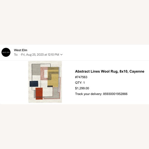 Used West Elm Abstract Lines Area Rug 8' x 10' for sale on AptDeco