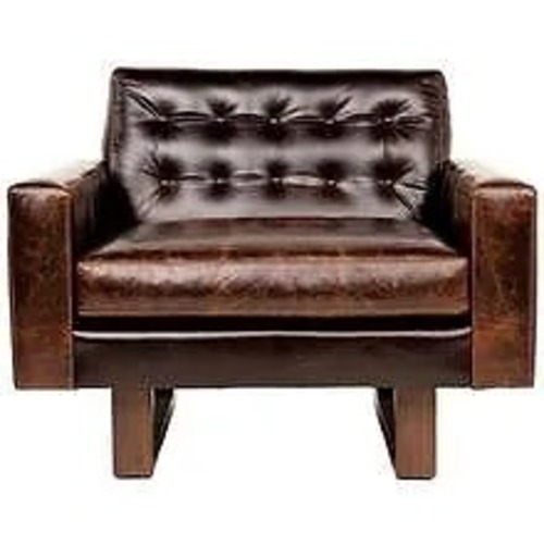 Used Organic Modernism Dark Brown Leather Armchair for sale on AptDeco