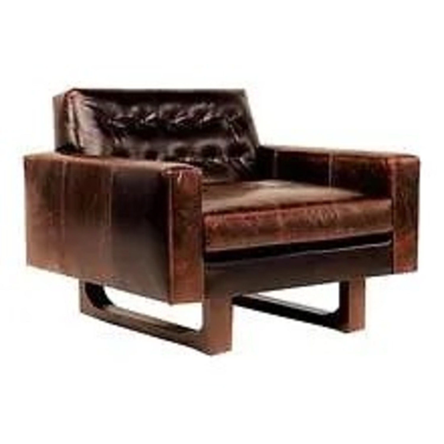 Organic Modernism Dark Brown Leather Armchair - image-2