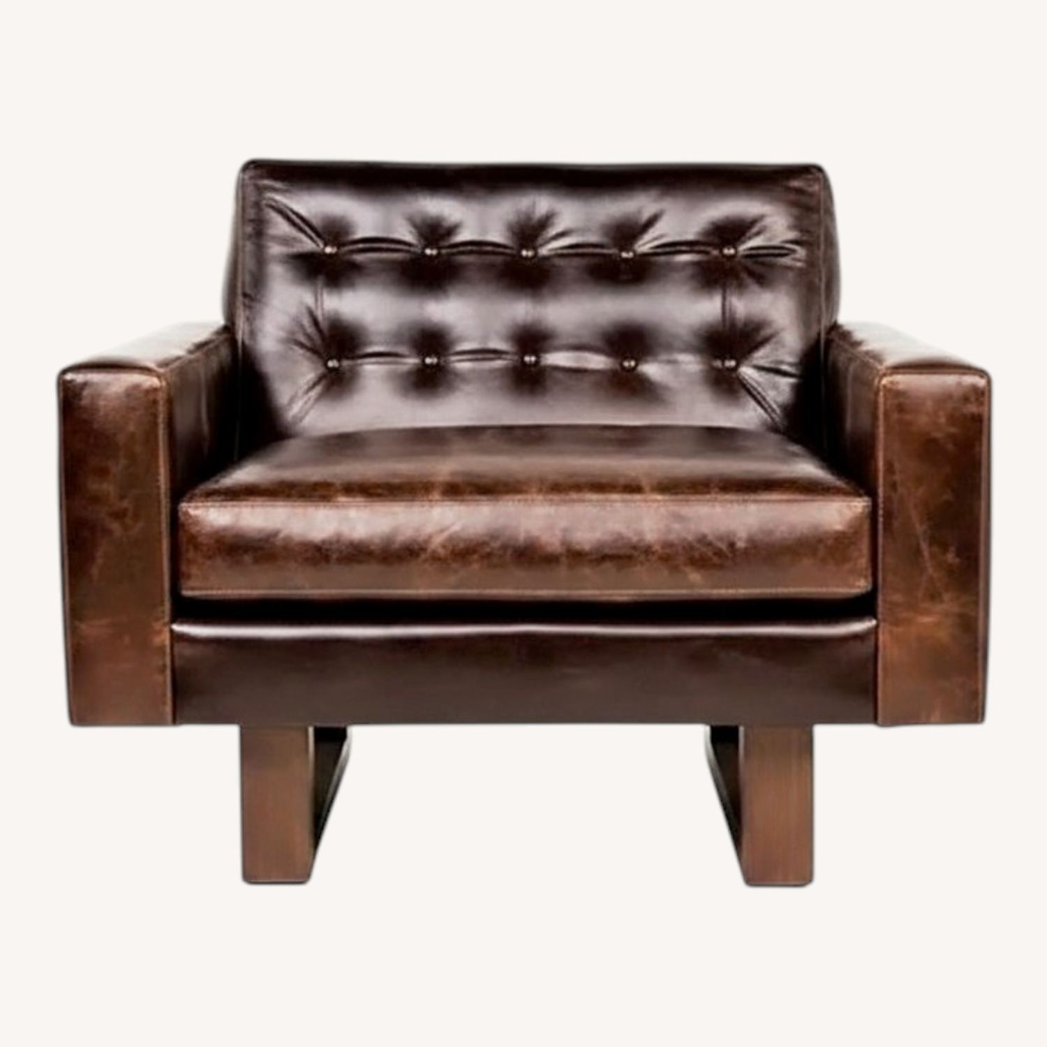Organic Modernism Dark Brown Leather Armchair - image-0