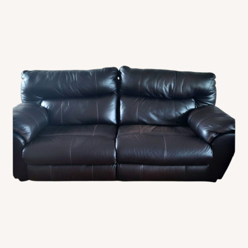 Used Chocolate Brown Leather Reclining Couch for sale on AptDeco