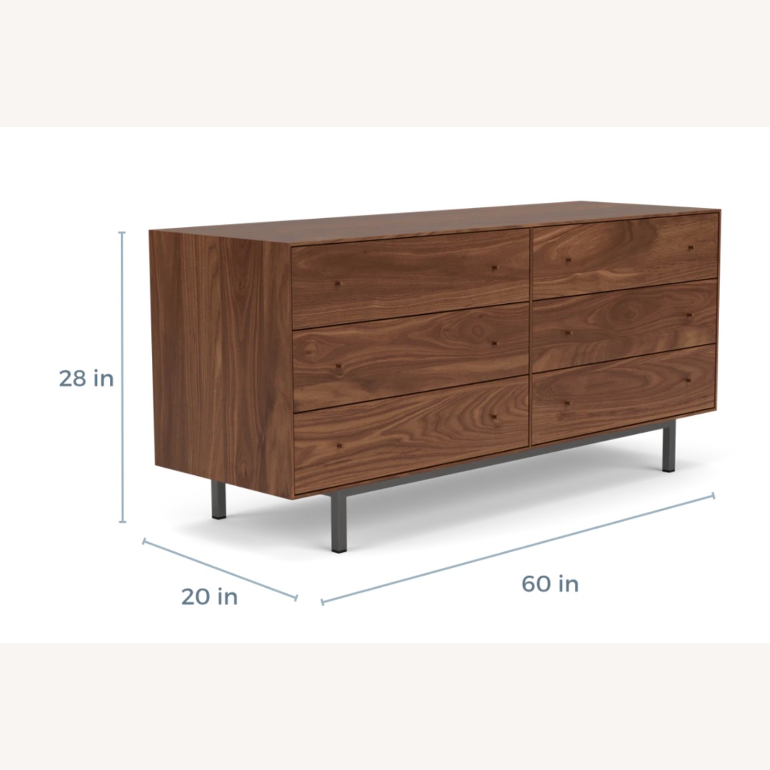 Room & Board Hudson Six-Drawer Dresser with Steel Base - image-2