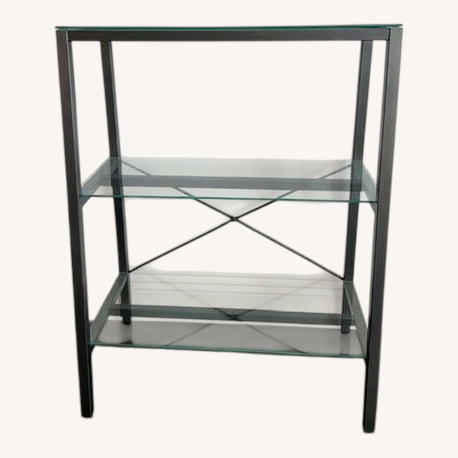 Modern Metal & Glass 3-Shelf Console / Bar Table - image-0