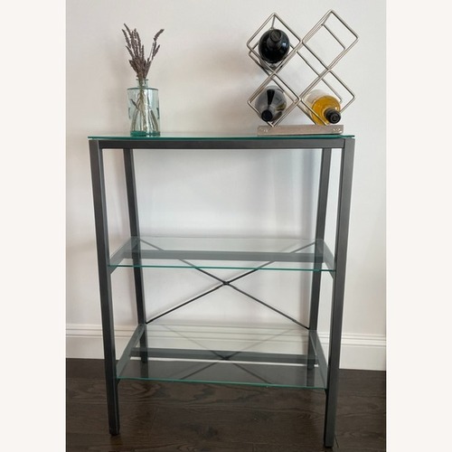 Used Modern Metal & Glass 3-Shelf Console / Bar Table for sale on AptDeco