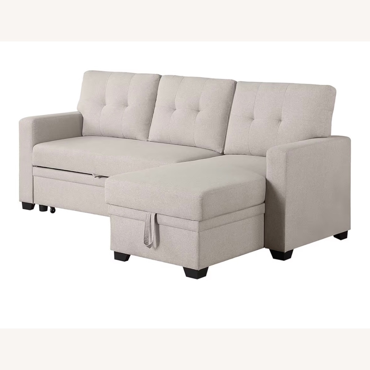 L-Shape Sofa Sectional Couch Convertible Sleeper - image-1