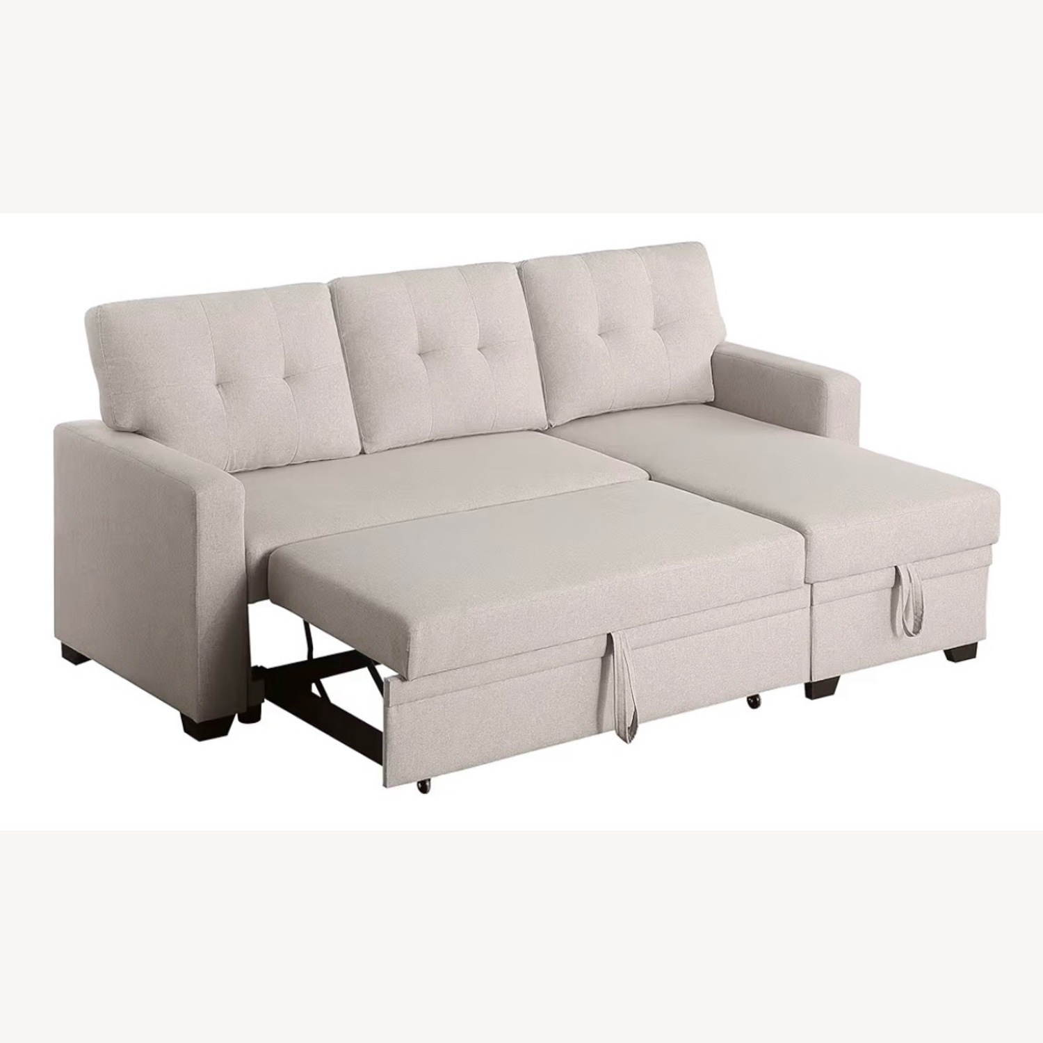 L-Shape Sofa Sectional Couch Convertible Sleeper - image-4