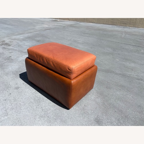 Used Luxury Custom Leather Yacht Ottoman for sale on AptDeco