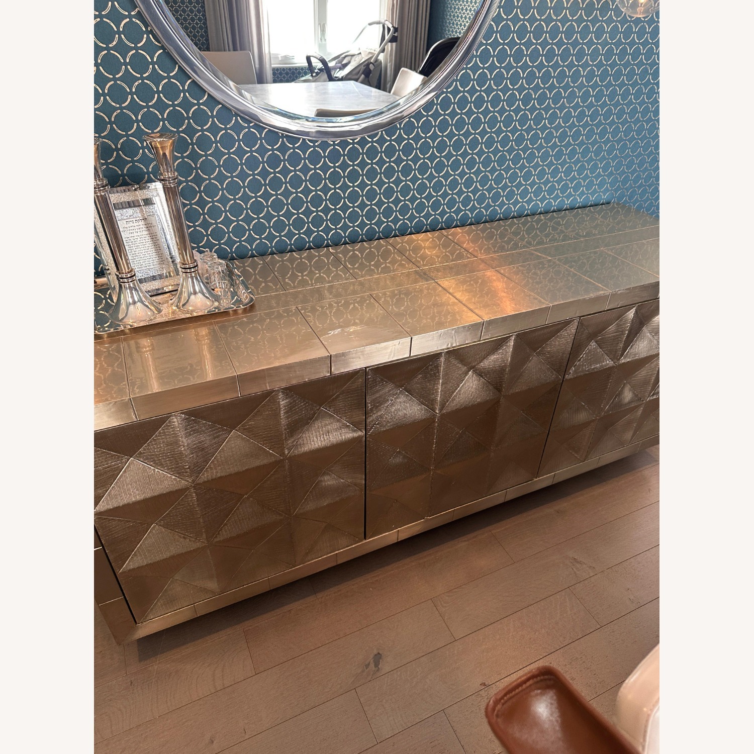 Jonathan Adler talitha 70 inch credenza in nickel - image-2