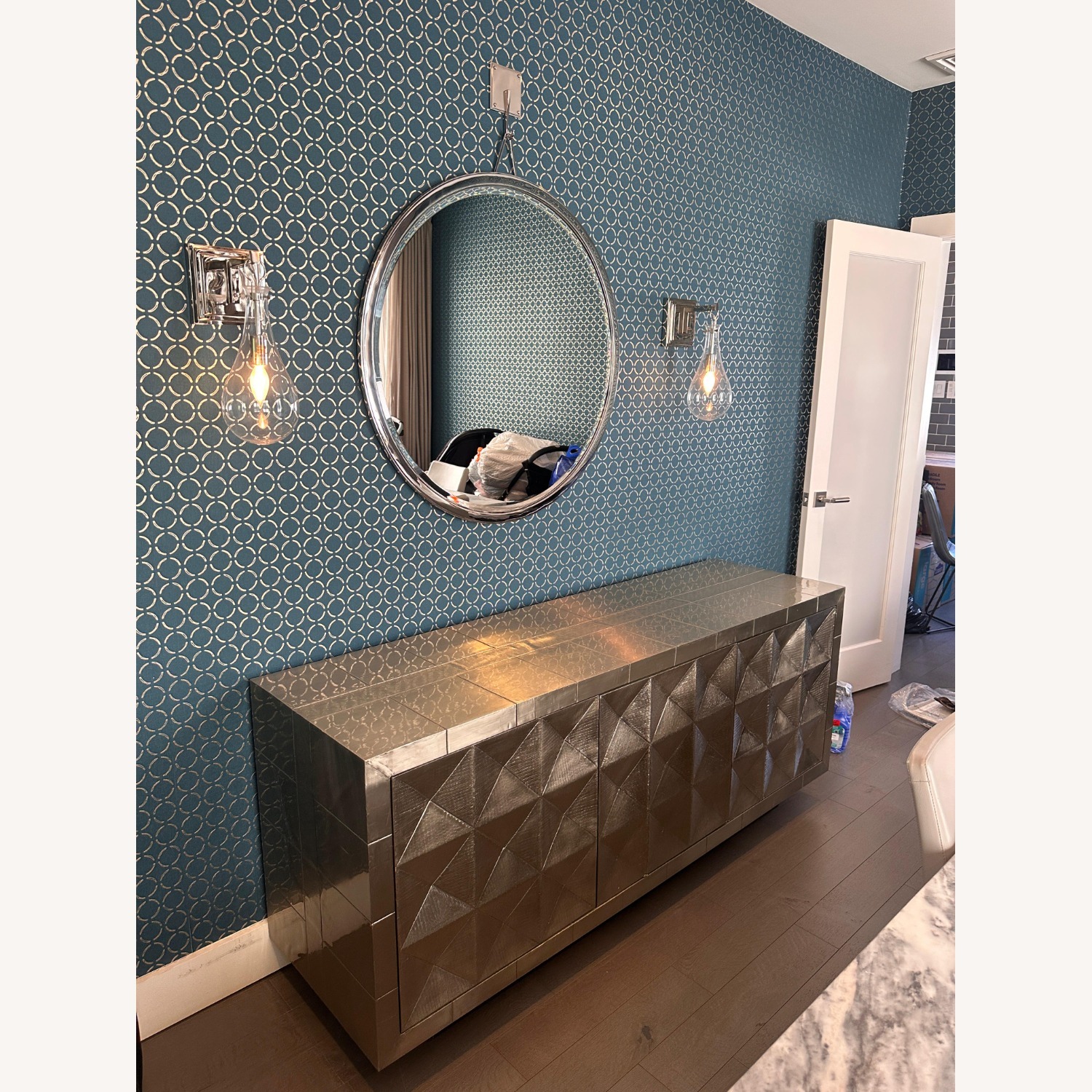 Jonathan Adler talitha 70 inch credenza in nickel - image-9