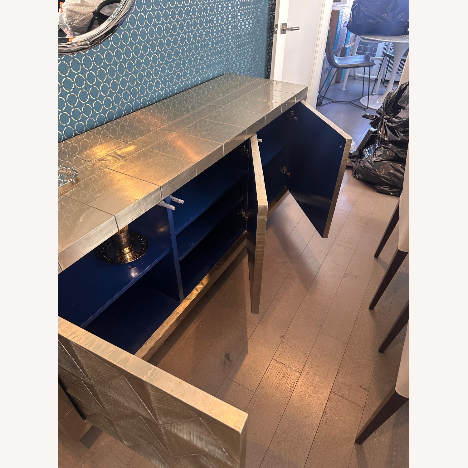 Jonathan Adler talitha 70 inch credenza in nickel - image-5