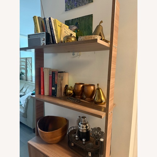 Used Manhattan Comfort Natural Wood Veneer Bookcase for sale on AptDeco