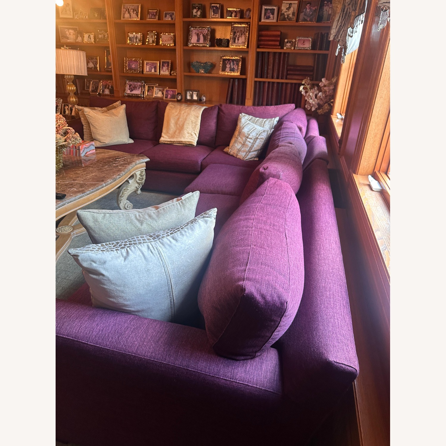 Crate & Barrel Purple 4 Piece Sectional Sofa - image-4
