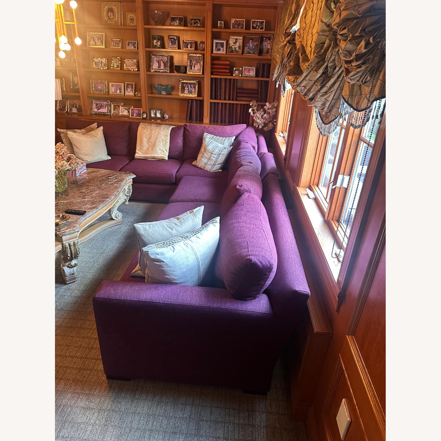 Crate & Barrel Purple 4 Piece Sectional Sofa - image-5