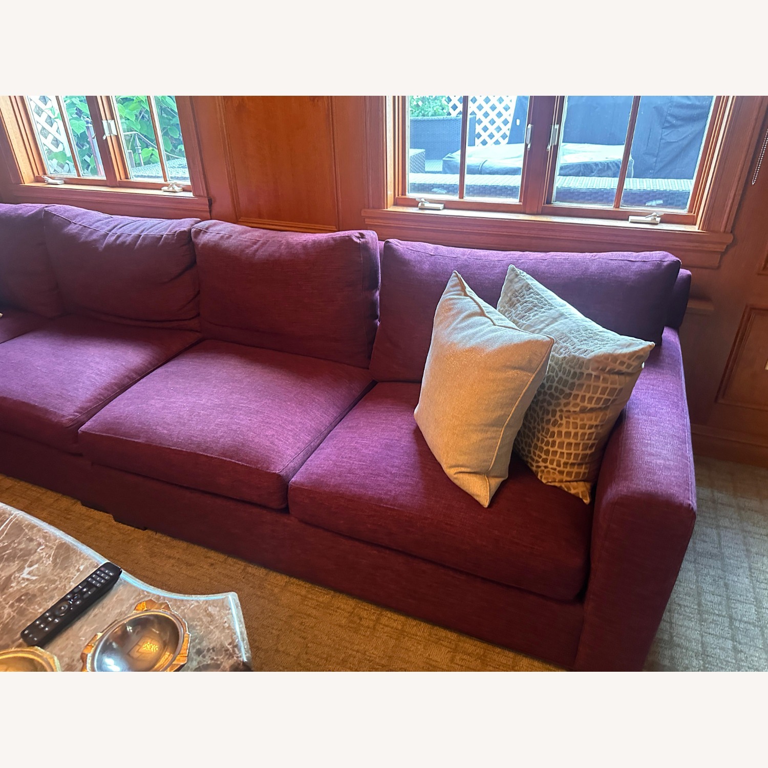 Crate & Barrel Purple 4 Piece Sectional Sofa - image-6