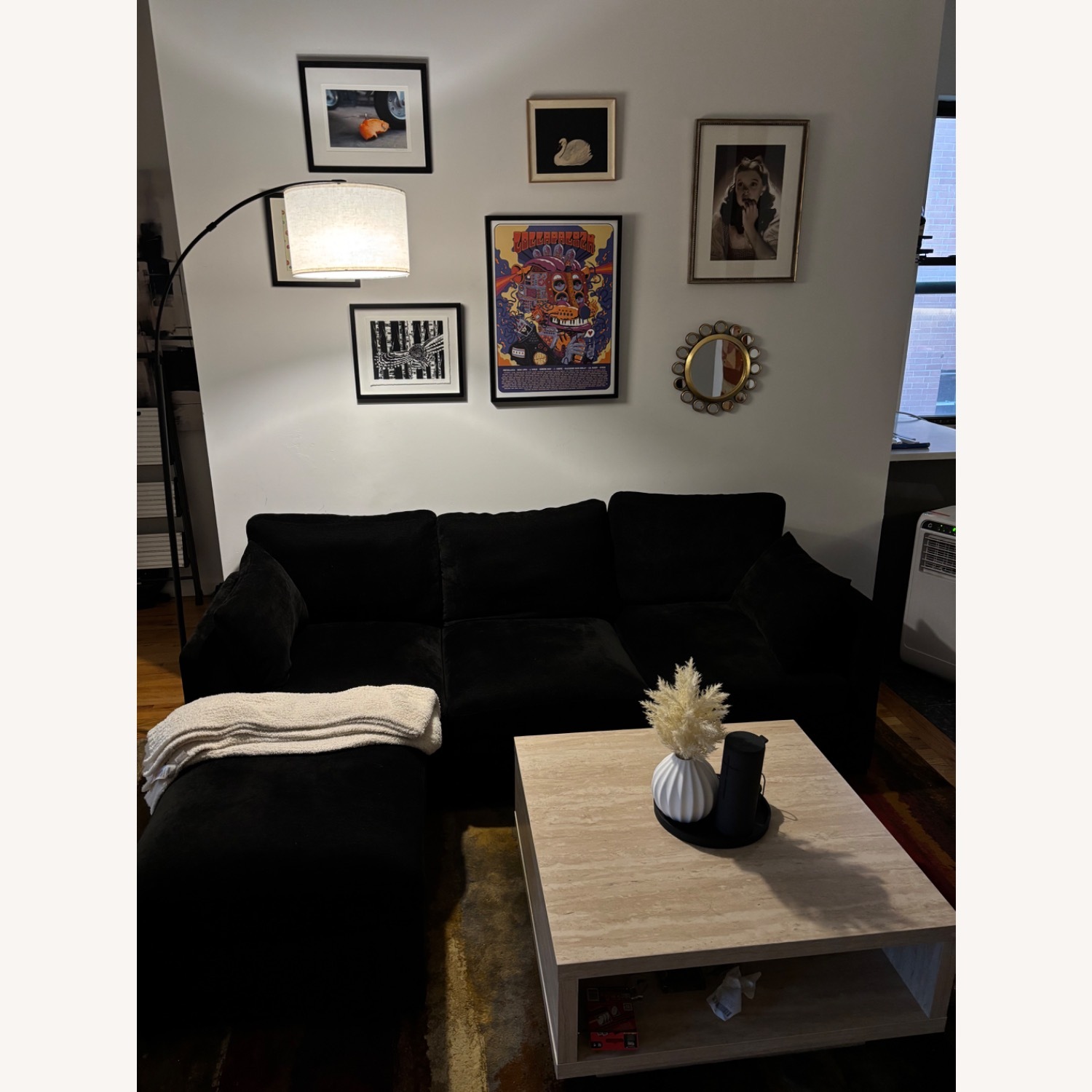 Wayfair Black Fabric 3+ Seater Sofa - image-7