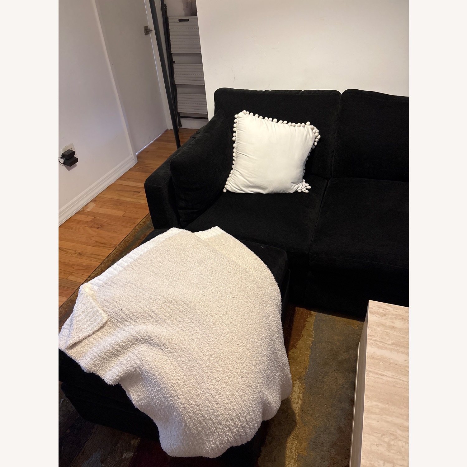 Wayfair Black Fabric 3+ Seater Sofa - image-3