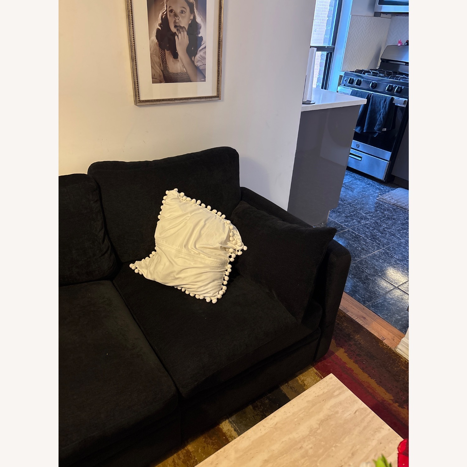 Wayfair Black Fabric 3+ Seater Sofa - image-2