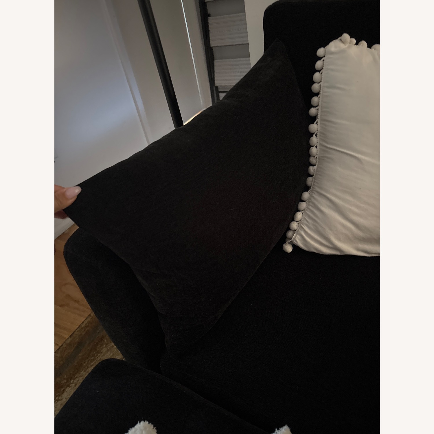 Wayfair Black Fabric 3+ Seater Sofa - image-4