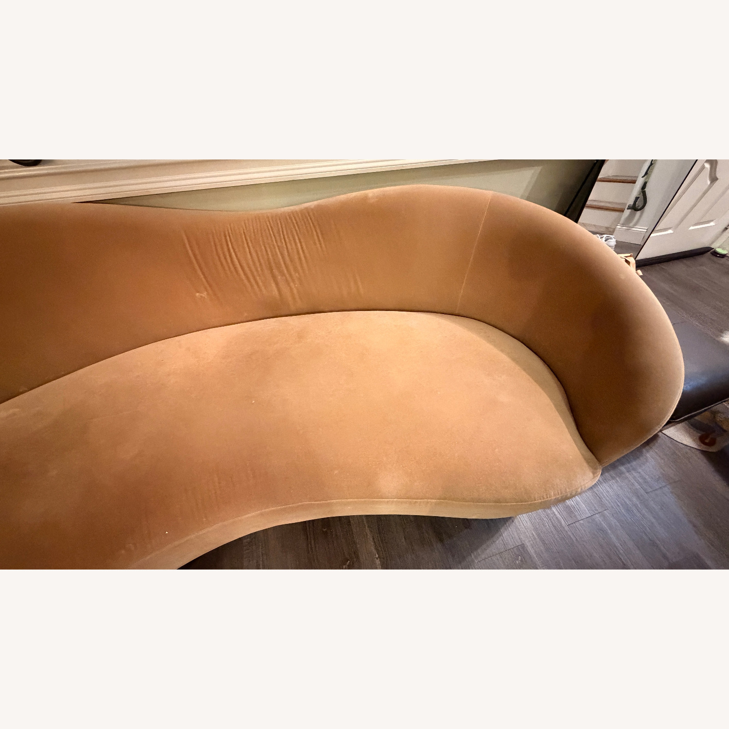 CB2 Curvo 96.5" Camel Velvet Sofa by Goop - image-4