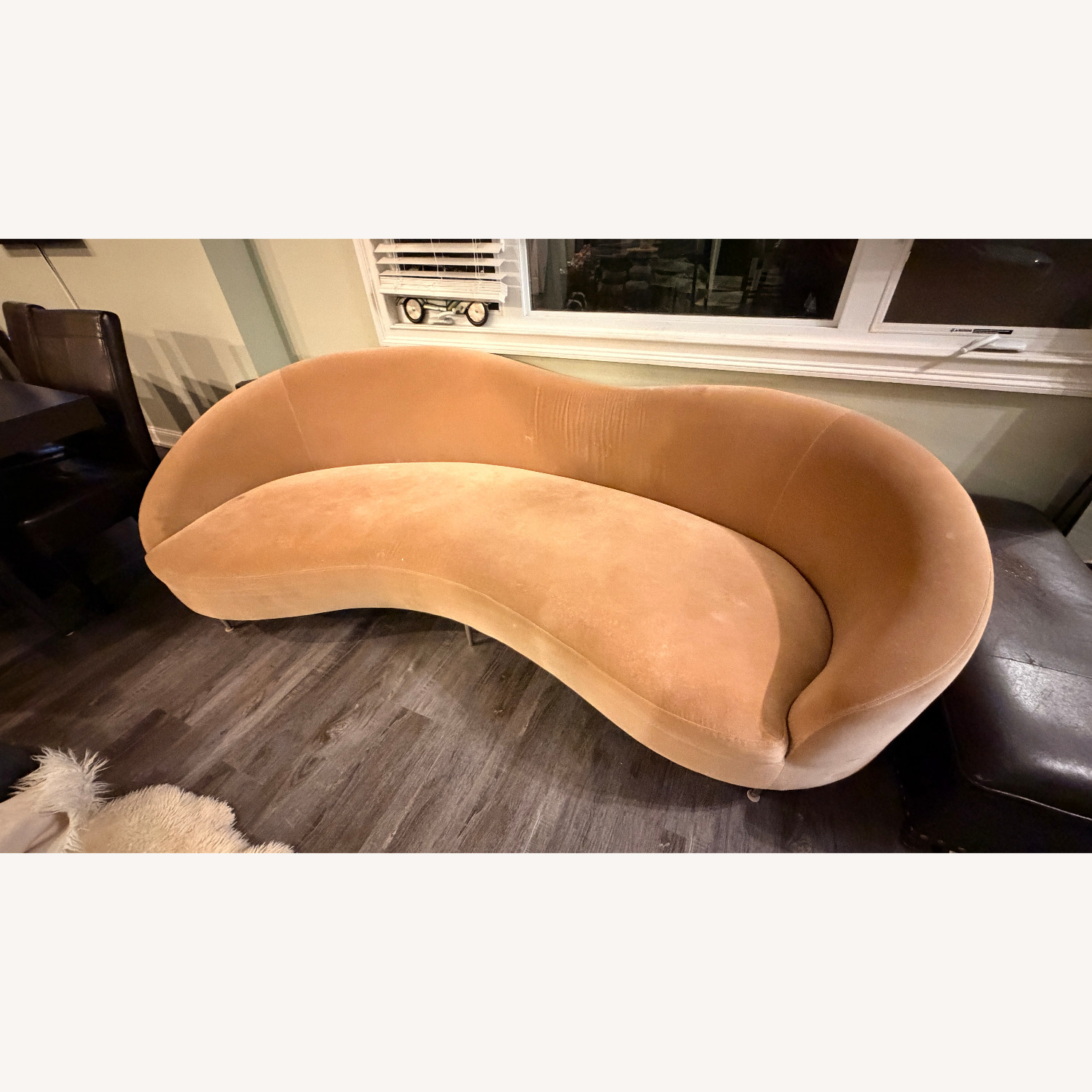 CB2 Curvo 96.5" Camel Velvet Sofa by Goop - image-5