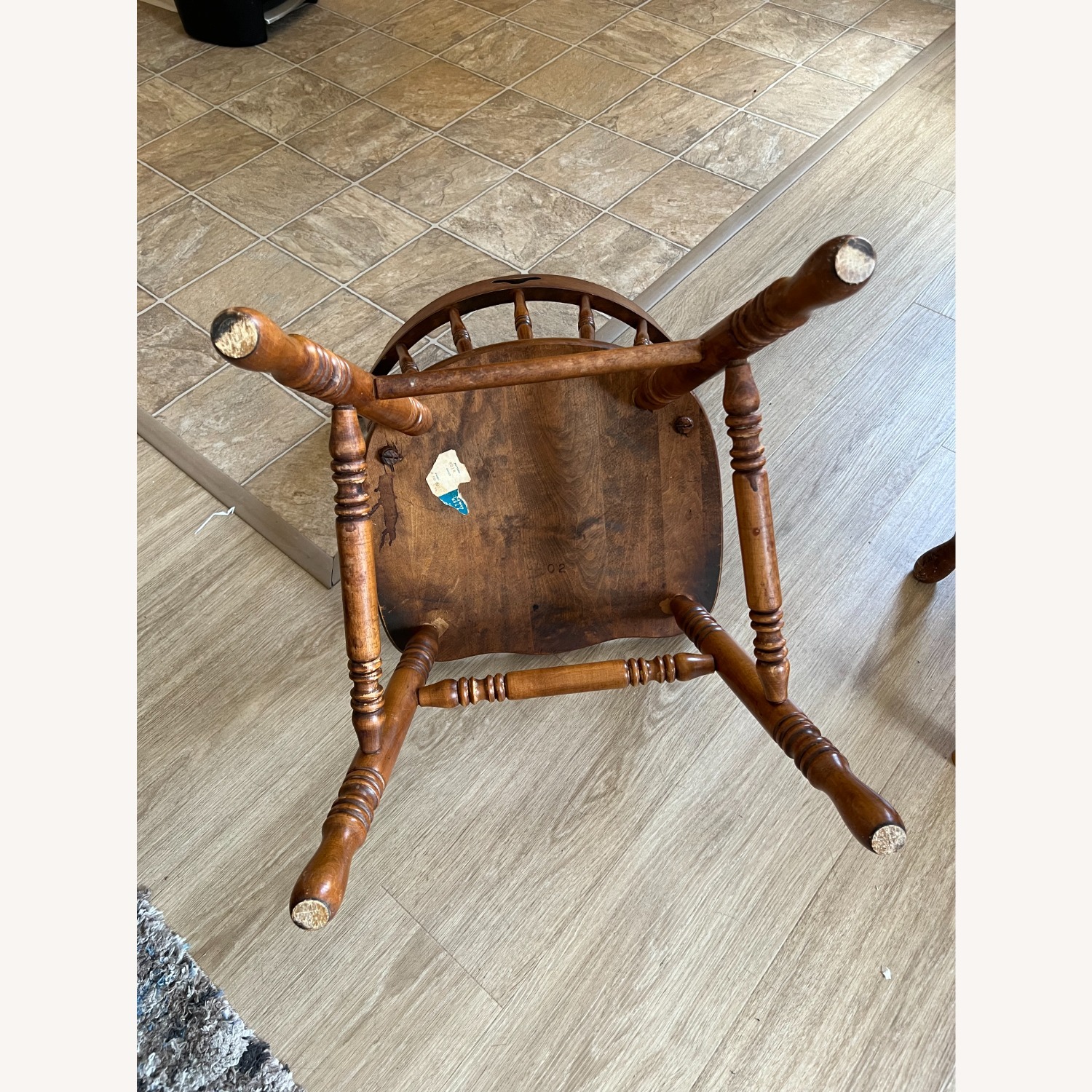 Vintage/Antique Dark Brown Wood Dining Chairs - image-6