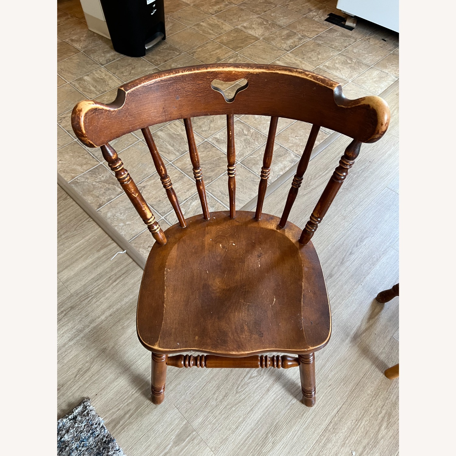 Vintage/Antique Dark Brown Wood Dining Chairs - image-4