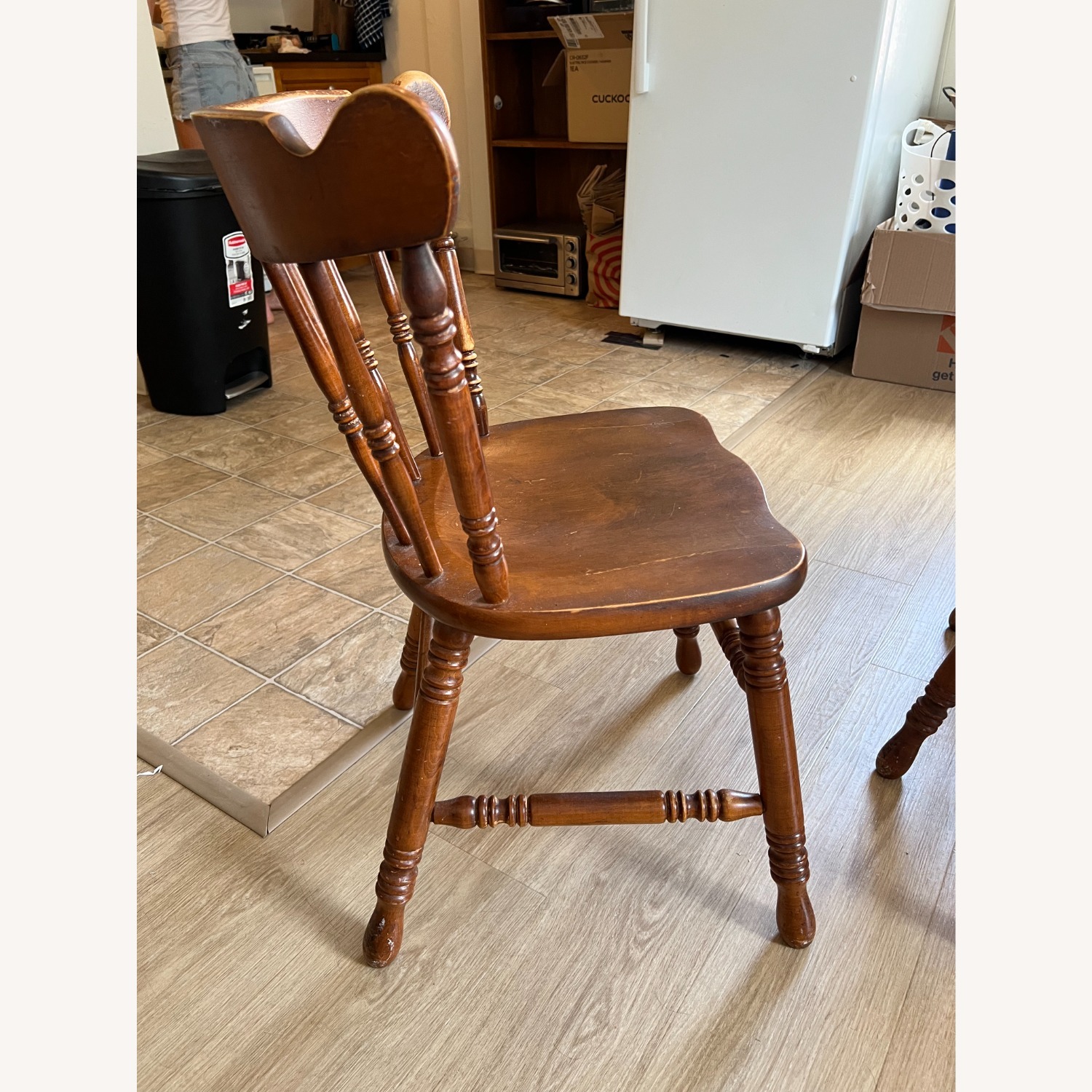 Vintage/Antique Dark Brown Wood Dining Chairs - image-3